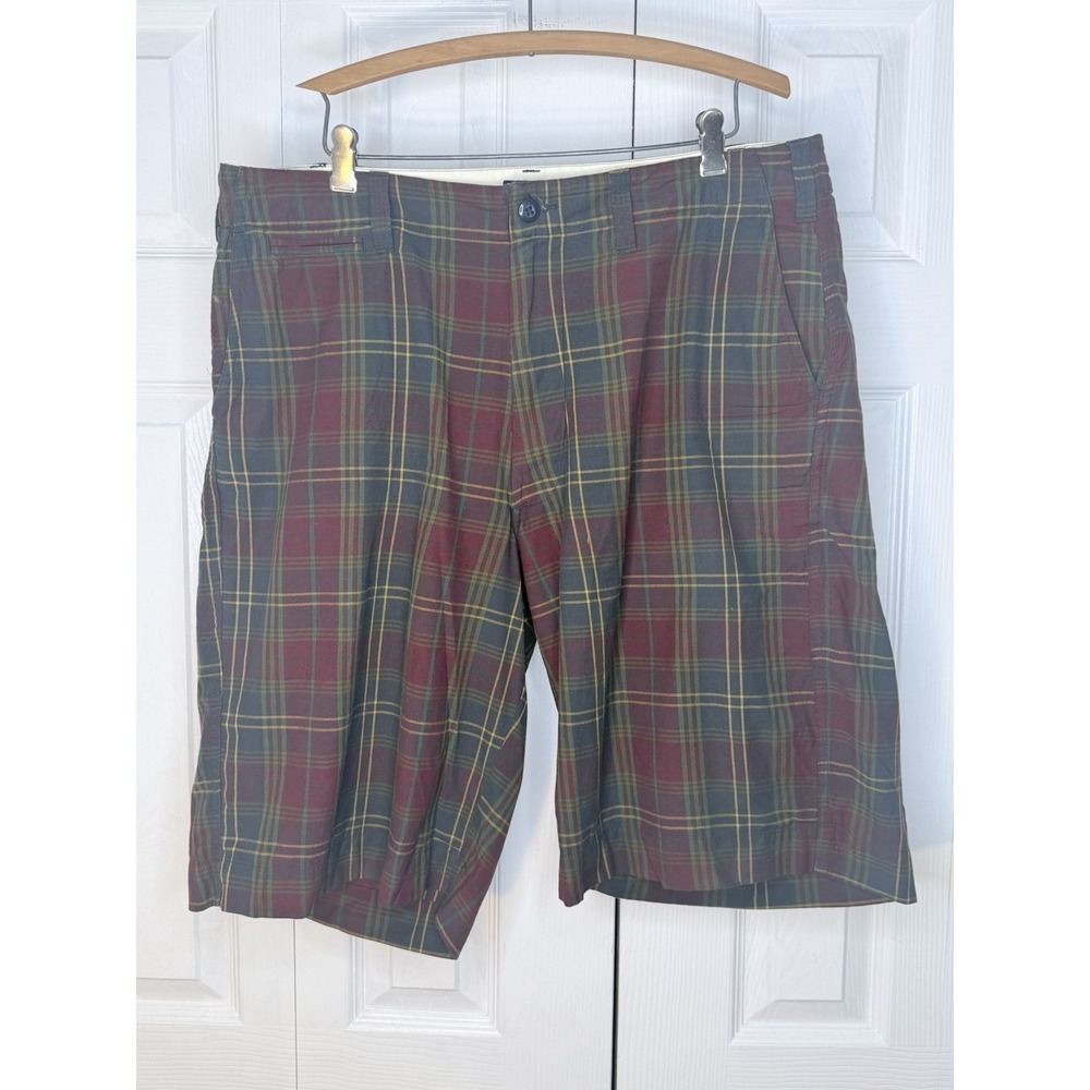 Polo Jeans Co. Ralph Lauren Chino Shorts Khaki Preppy Golf Plaid Casual Sz 34